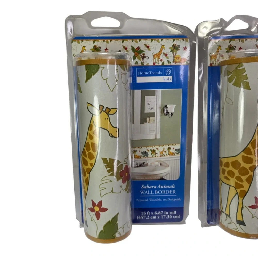 2 Rolls HomeTrends Kids Sahara Animals Wall Border Prepasted Washable Strippable